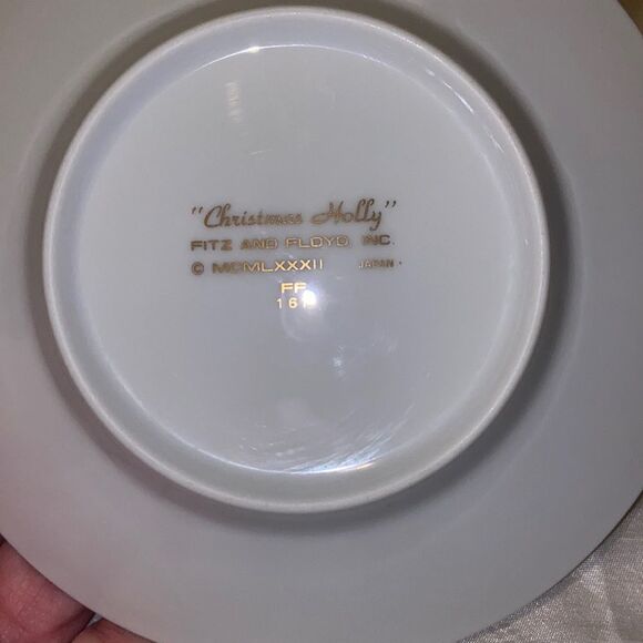 Vintage Fitz Floyd Christmas Holly Cup Saucer Retired 1982 Made in Japan - Picture 8 of 8